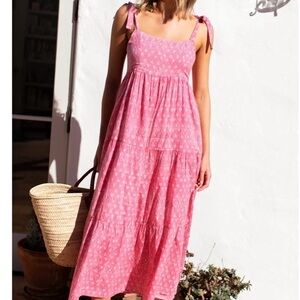 Emerson Fry Sara Tier Dress in Cherry Blossom Blush, Size Small